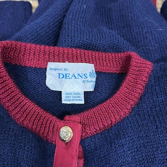 Designed By Deans Of Scotland Vintage Wool Cardigan Sweater Size S - Picture 4 of 6